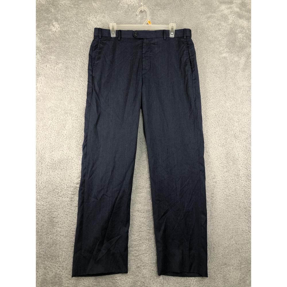 Zanella Pants Mens 34x30 Blue 100% Wool Made in Italy Nordstrom Dress *Flaw